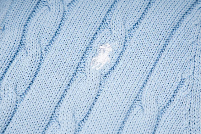 Polo Ralph Lauren Beige Navy Cable-Knit Sleeveless Polo Shirt