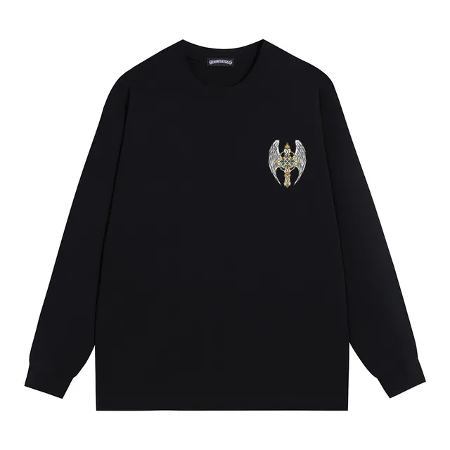 Chrome Hearts Winged Cross Graphic Black Long-Sleeve T-Shirt