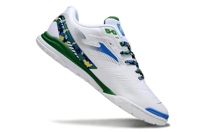 Joma Indoor Soccer Shoes White Blue Low-Top Synthetic Upper Sneakers