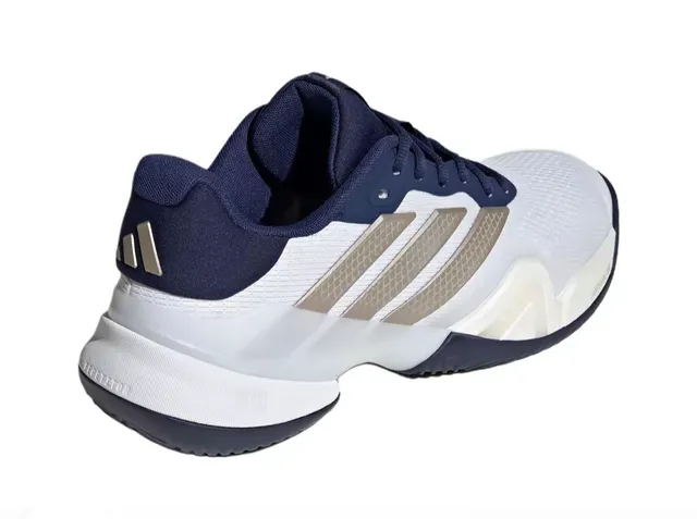 Adidas White Navy Mesh Upper Three-Stripe Side Panel Lifestyle Sneakers