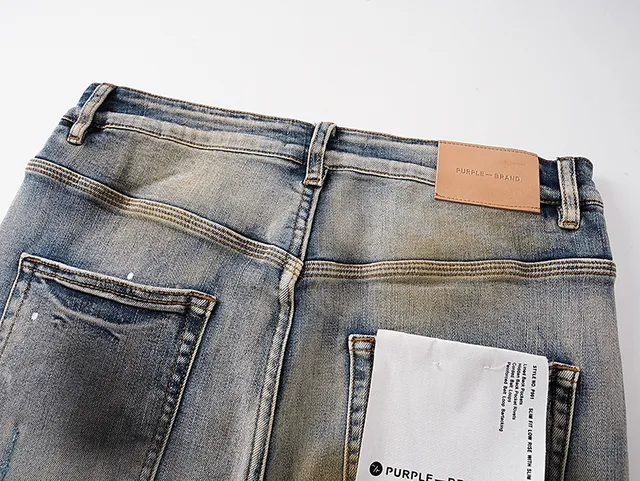 Purple Brand Distressed Paint-Splattered Bleach-Wash Slim-Fit Jeans