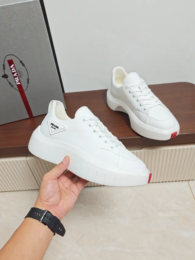 Prada Cloudbust White Platform Chunky Sneakers