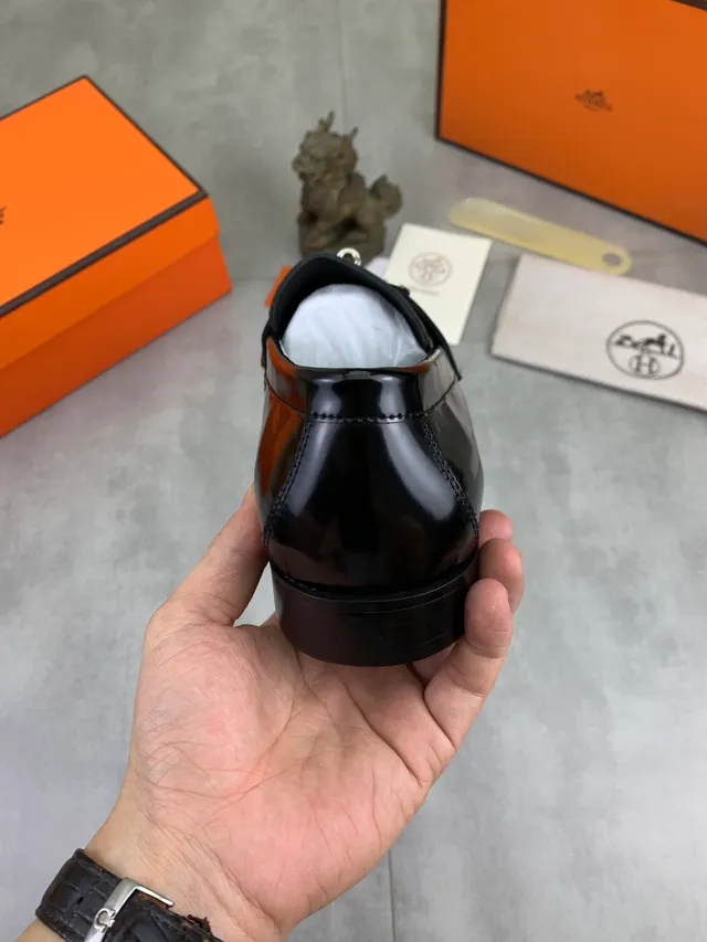 Hermès Constance Loafer Black Patent Leather Loafers