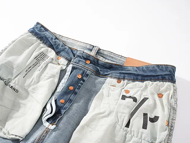 Purple Brand Distressed Paint-Splattered Light-Wash Slim-Fit Jeans