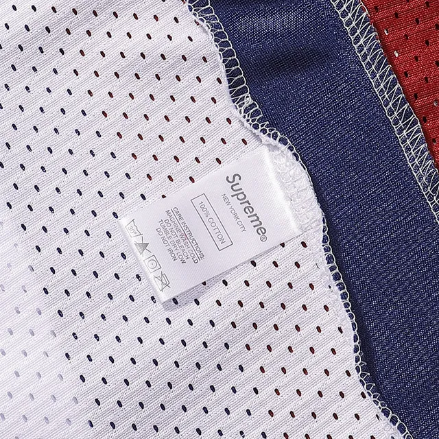 Supreme Rose Collaboration White Red V-Neck Mesh Construction Jersey