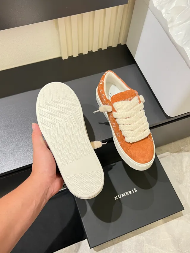 Umbro Orange Suede Monogram Low-Top Sneakers