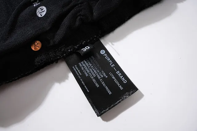 Purple Brand Distressed Black Wash Slim-Fit Jeans