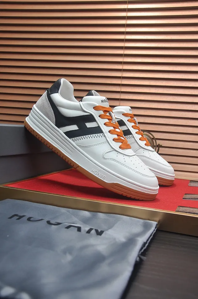 Hogan White Black Low-Top Layered Midsole Lifestyle Sneakers