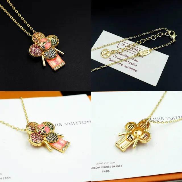 Louis Vuitton Flower Motif Multicolor Crystal Enamel Necklace
