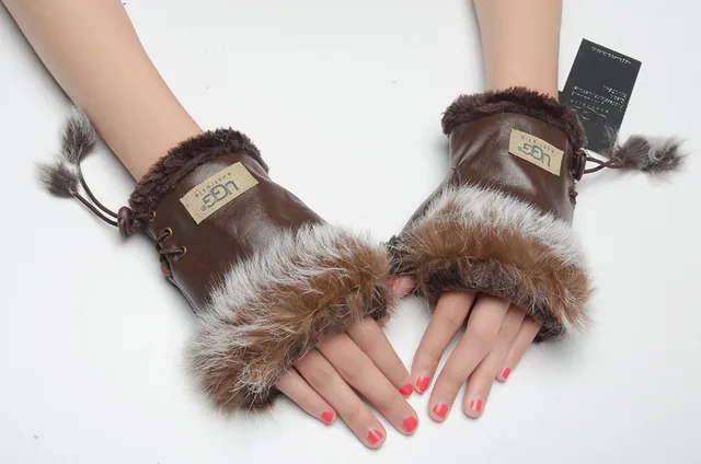 UGG Fur-Trimmed Leather Pouch Bucket Bag
