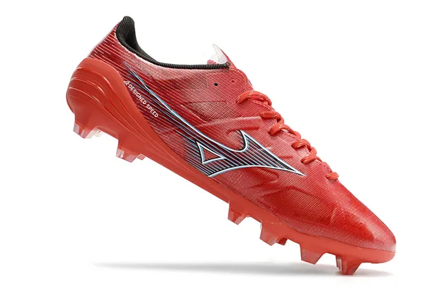 Mizuno Red Silver Low-Cut Synthetic Upper Conical Studs Firm-Ground Soccer Shoes