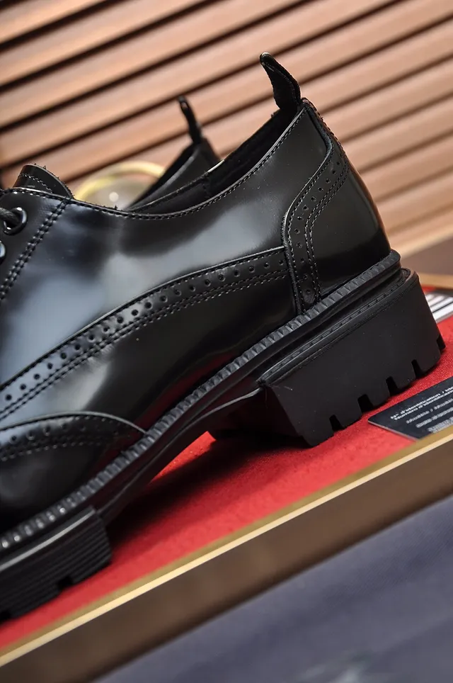 Dior Black Wingtip Patent And Smooth Leather Brogue