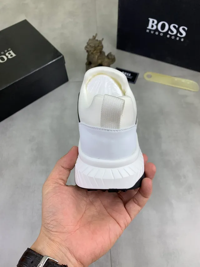 Hugo Boss White Black Slip-On Chunky Sole Lifestyle Sneakers