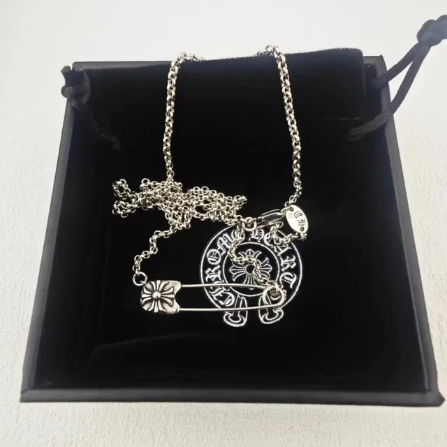 Chrome Hearts Floral Safety Pin Pendant Necklace