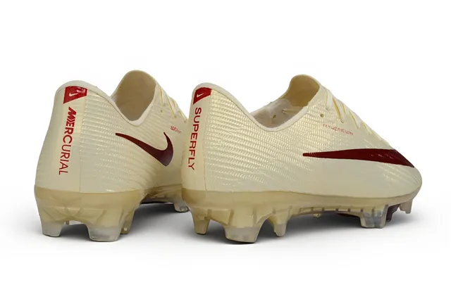 Nike Phantom GT Flyweave Ultra Cream and Burgundy Firm-Ground Soccer Shoes