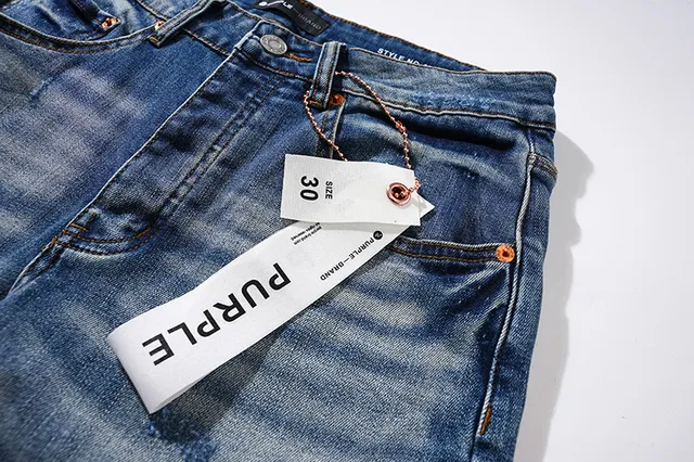 Purple Brand Distressed Slim-Tapered Blue Jeans