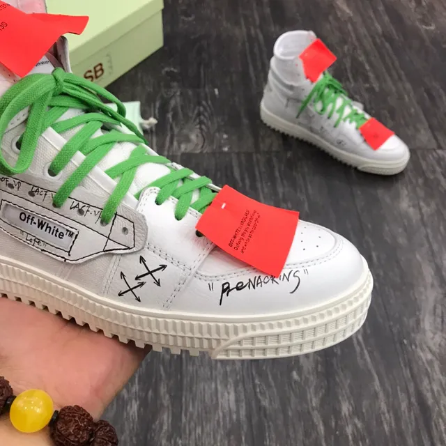 Off-White The Ten Green High-Top Graphic-Printed Lifestyle Sneakers