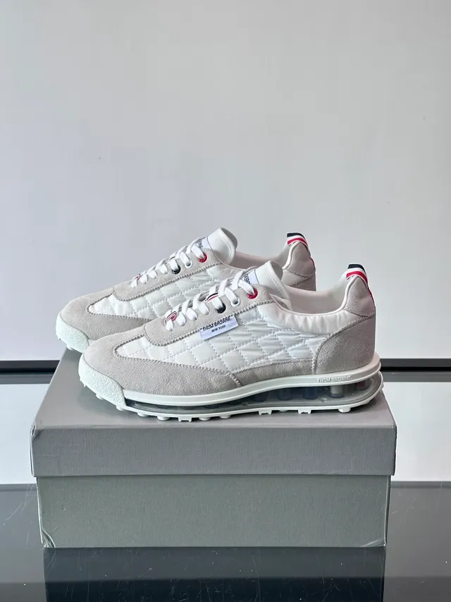 Thom Browne Air Quilted Runner Light Gray Suede Lifestyle Sneakers