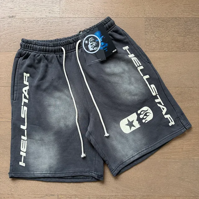 Hellstar Bleach-Wash Drawstring Shorts