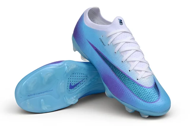 Nike Blue Purple Gradient Knit Upper Translucent Plate Sole Firm-Ground Soccer Shoes