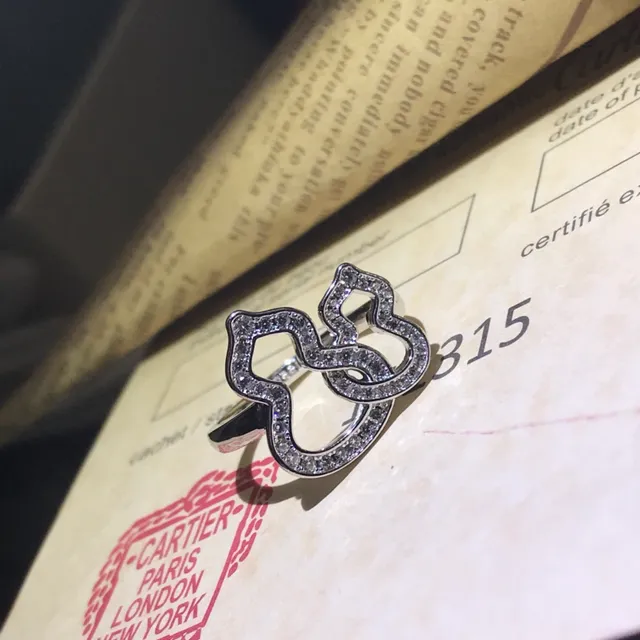 Cartier Juste un Clou Pavé Double-C Interlocking Ring