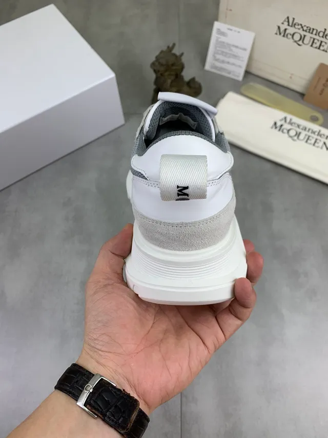 Alexander McQueen Oversized Sneaker White Gray Beige Lifestyle Sneakers