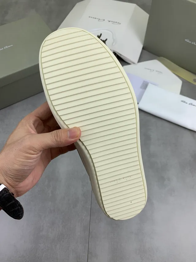 Rick Owens Geobasket White Leather Lifestyle Sneakers