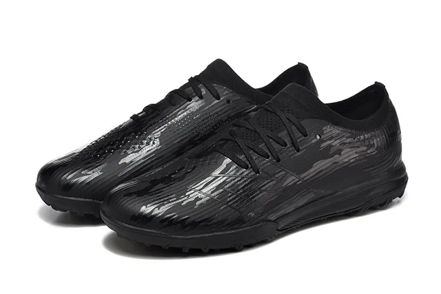 New Balance Black Monochrome Glossy Embossed Upper Turf Soccer Shoes