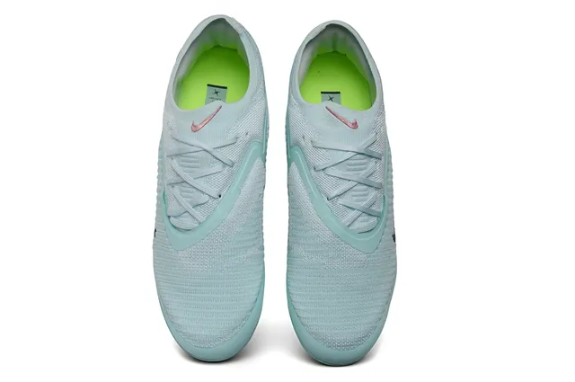 Nike Phantom GT Blue Yellow Knit Upper Translucent Sole Firm-Ground Soccer Shoes