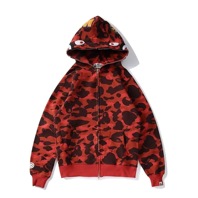 A Bathing Ape ABC Camo Shark Multicolor Full-Zip Front Camouflage Print Hoodie