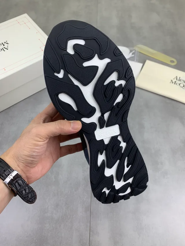 Alexander McQueen Oversized Sneaker Blue and Black Suede Lifestyle Sneakers