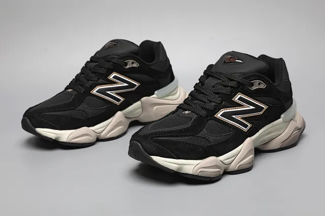 New Balance 9060 Black and Cream Lifestyle Sneakers
