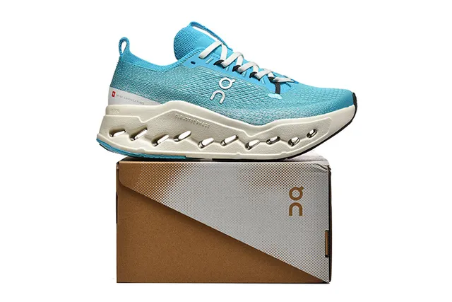 On Blue White Engineered Knit Upper CloudTec Phase Midsole Running Shoes