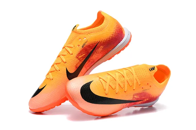 Nike Orange Yellow Knit Upper Gradient Colorway Turf Soccer Shoes