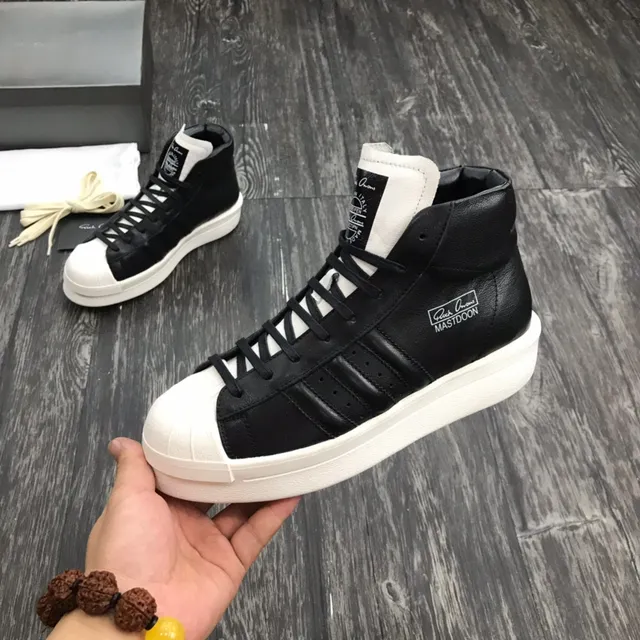 Adidas x Rick Owens Superstar Hi Black and White Lifestyle Sneakers
