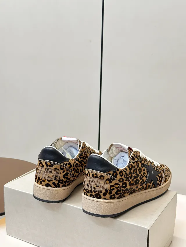 Golden Goose Ball Star Leopard-Print Lifestyle Sneakers