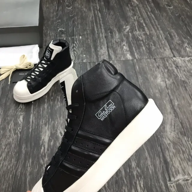 Adidas x Rick Owens Superstar Hi Black and White Lifestyle Sneakers