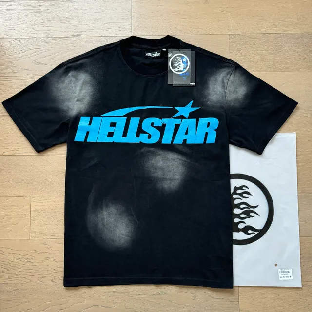Hellstar Graphic Print Bleached Black T-Shirt