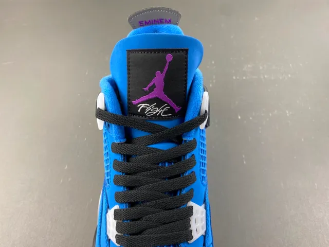 Air Jordan 4 Bright Blue Black Gray Basketball Shoes