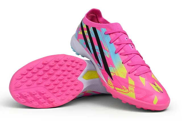 Adidas X Pink Multicolor Low-Cut Synthetic Upper Vibrant Graphic Print Turf Soccer Shoes