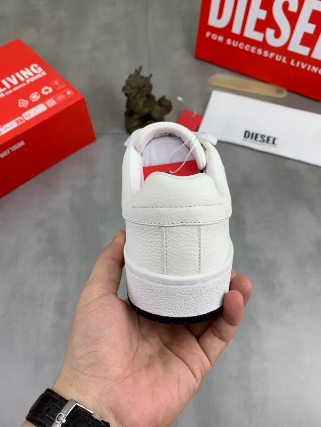Diesel Off-White Embossed Leather Lifestyle Sneaker