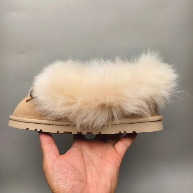 UGG Tasman Beige Suede Shearling-Trimmed Loafer