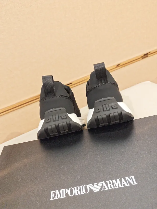 Armani Exchange Black and White AX Logo Lifestyle Sneakers