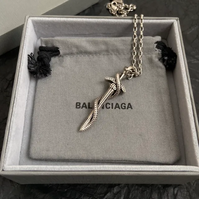 Balenciaga Sword and Serpent Pendant Necklace