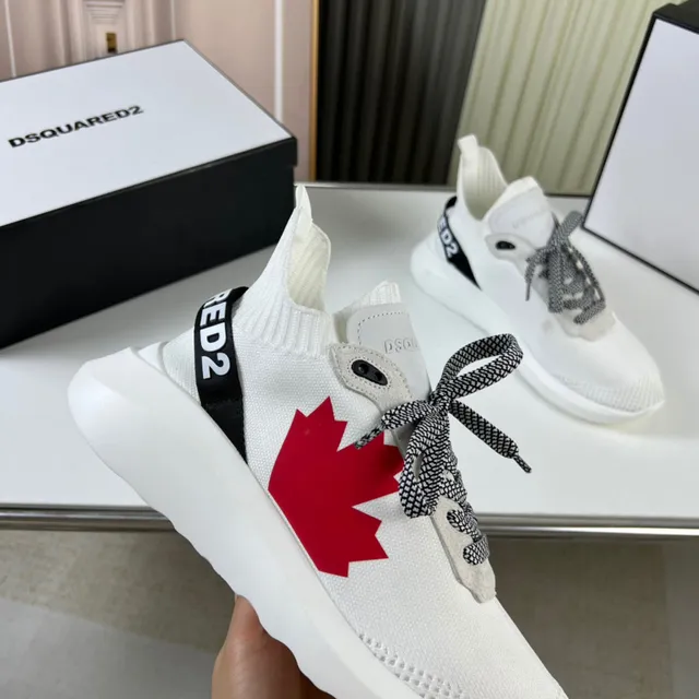 Dsquared2 ICON White Red Maple Leaf Lifestyle Sneakers
