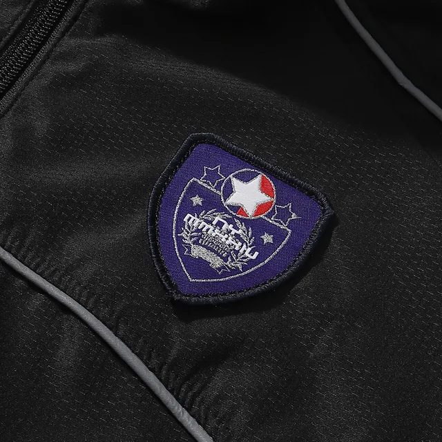 Supreme Black White Quarter-Zip Reflective Piping Windbreaker