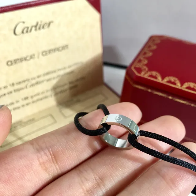 Cartier Love Bracelet Fuchsia Cord Interlocking Ring Bracelet