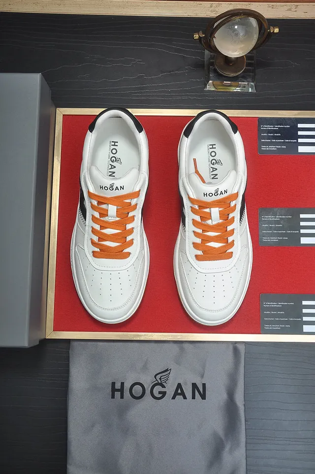Hogan White Black Low-Top Layered Midsole Lifestyle Sneakers