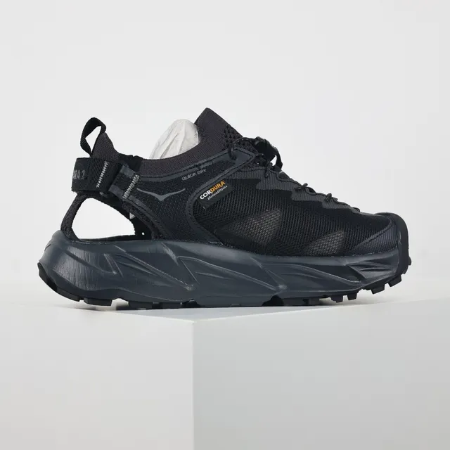 Hoka Black Open-Heel Hybrid Trail Sneaker