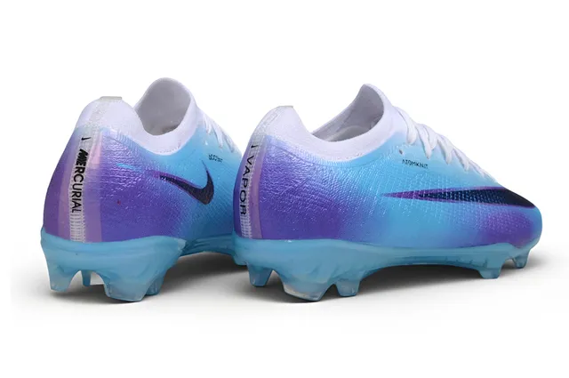 Nike Blue Purple Gradient Knit Upper Translucent Plate Sole Firm-Ground Soccer Shoes